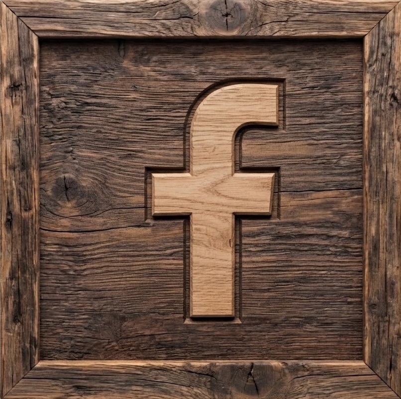 Logo en bois de Facebook