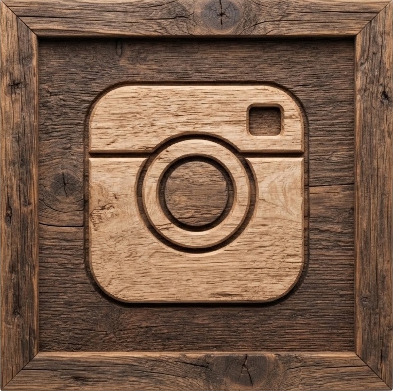 Logo en bois de Instagram